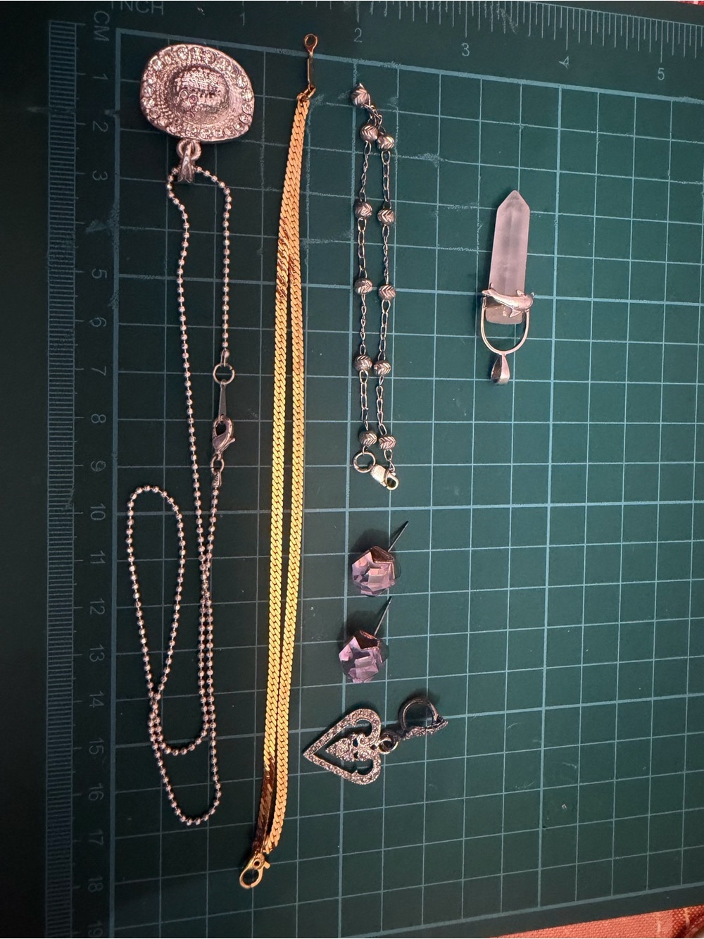 Mixed Women's Necklace and Earring Set - Gold plated and 925 silver